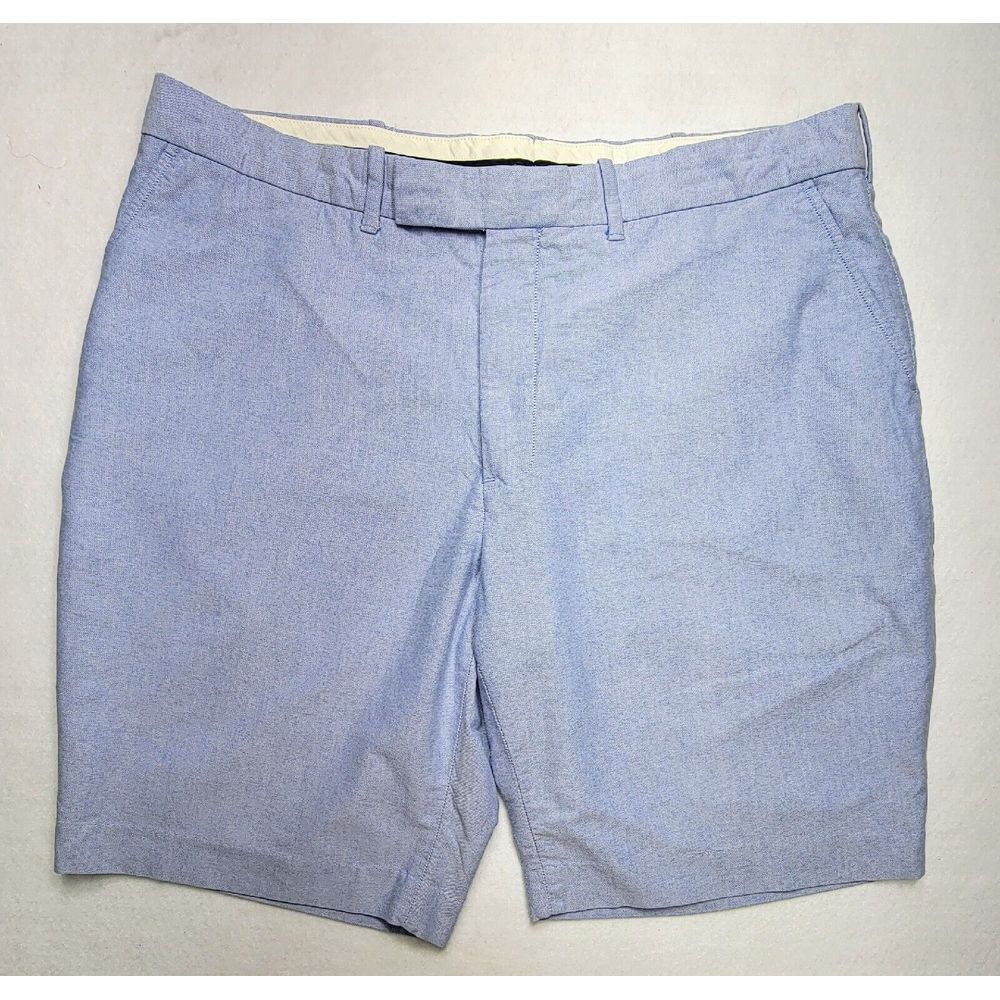 Polo Ralph Lauren Shorts Mens 38 Blue Metal Clasps Hidden Front Button